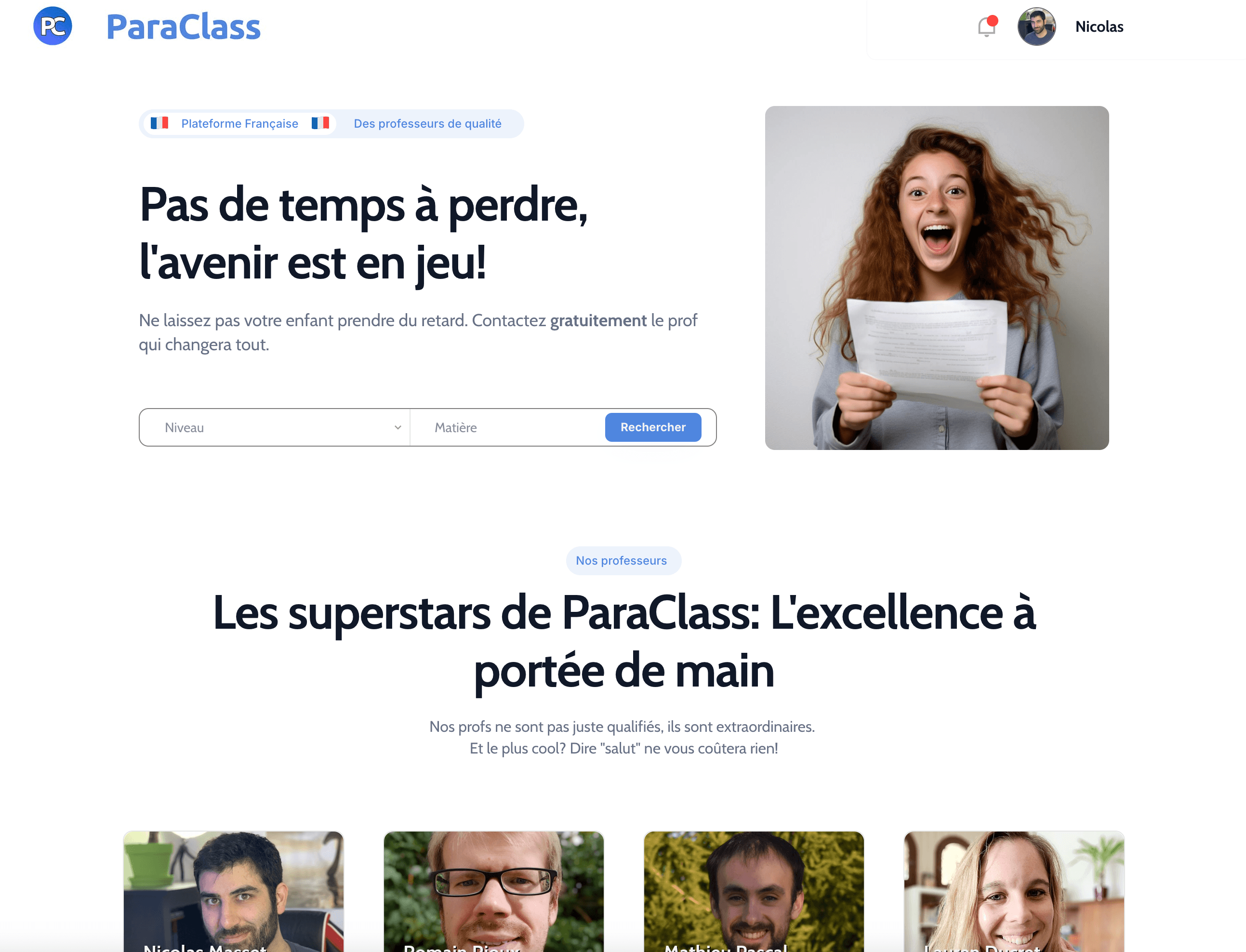 Paraclass - Marketplace EdTech